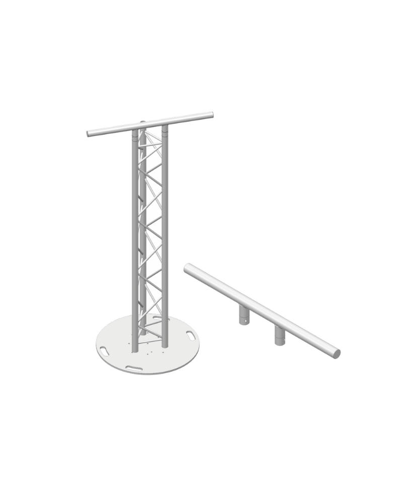 Barre de totem  en T noir pour structure carrée - ASD - HTX