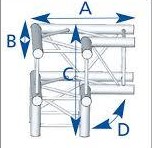 Angle 3 Directions en T pour structure scénique ASD - ASZ 31FC