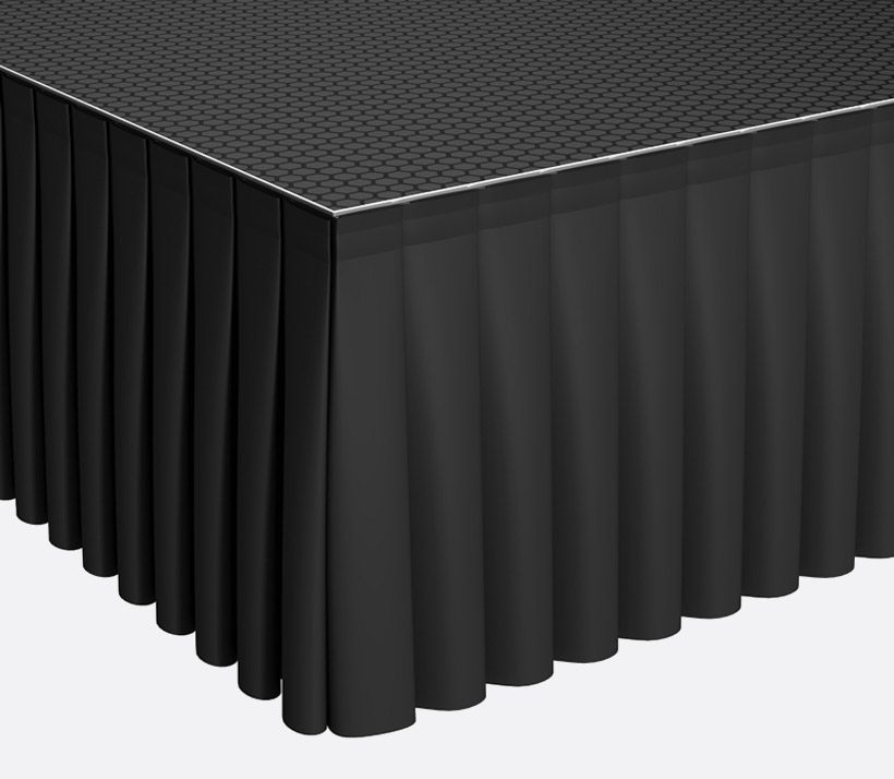 Jupe de scène noir L : 6m x 100 cm - ignifugé M1
